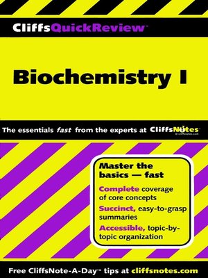 cover image of CliffsQuickReview Biochemistry I